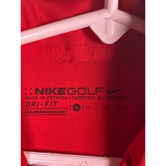 Nike Golf Mens Dri-Fit Red Polo Shirt Medium - Picture 4 of 7